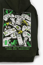 Play With Friends Hoodie – Olive Green